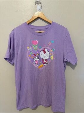 Hello Kitty Lavender Graphic Tee with Multicolor Print